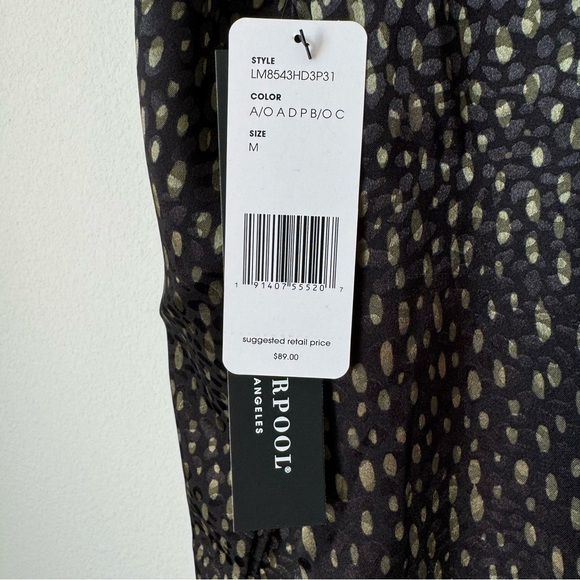 NWT Liverpool Los Angeles Animal Print Button Up Woven Blouse Black Green Size M - Picture 14 of 14